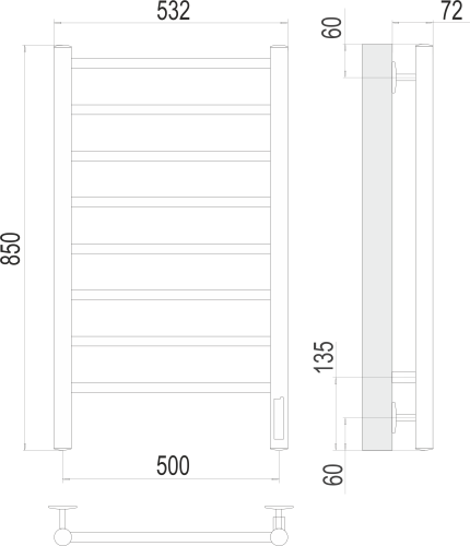 Аврора П8 500х850 электро фото 2