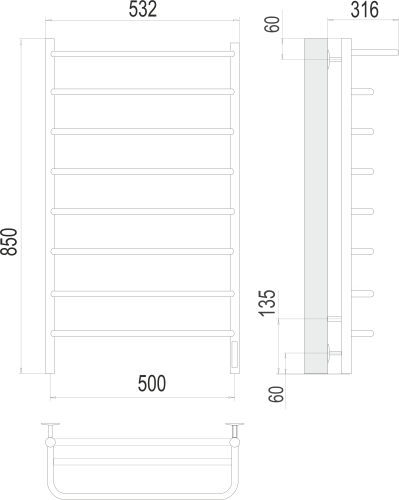 Полка П8 500х850 электро фото 2