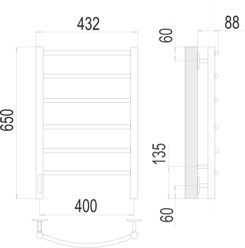 Классик П6 400х650 левый электро фото 2