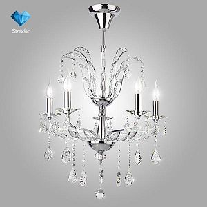 Подвесная люстра Eurosvet 10047/5 хром/прозрачный хрусталь Strotskis фото