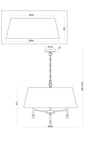 Подвесной светильник Freya FR5190PL-05BS3 фото 6