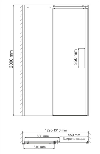 Wasserkraft Alme 15R30 Душевая дверь фото 3