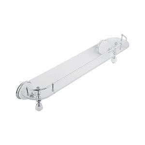 Полка c галереей Migliore Olivia L60 см, стекло/керамика белая, хром 17495 фото