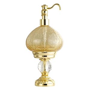 Дозатор жидкого мыла Migliore Cristalia настольный, стекло/золото/Swarovski 16831 фото