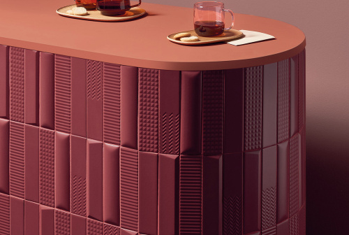 Керамическая плитка 41ZERO42 Biscuit 4101162 Peak Bordeaux 5x20 фото 2