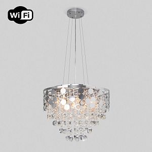 Каскадная люстра Eurosvet 10123/8 хром/прозрачный хрусталь Strotskis Smart (10114/8) фото