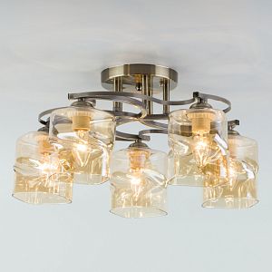 Люстра на штанге Eurosvet 30158/5 античная бронза фото