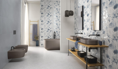 Керамогранит FAP Ceramiche Milano Mood fQDC Flower Blu 50x120 фото 2