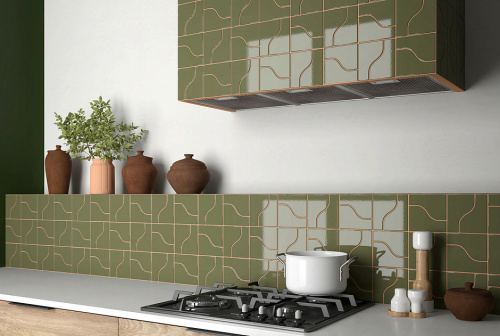 Плитка Equipe Curve 28850 Garden Green Gloss 8,3x12 фото 2