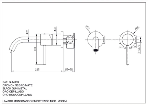 Встраиваемый смеситель для раковины IMEX GLM039/ORC фото 3