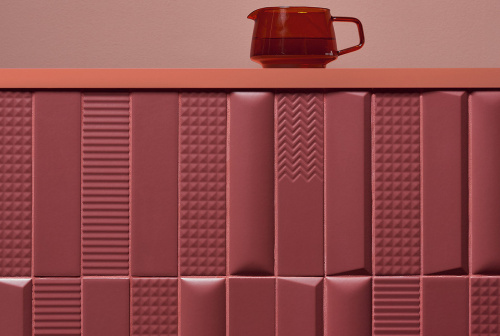 Керамическая плитка 41ZERO42 Biscuit 4101163 Stud Bordeaux 5x20 фото 2