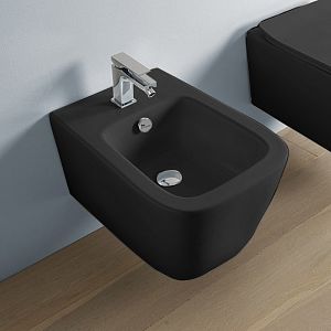 Artceram A16 Биде подвесное 52,5х36см, 1 отв под смеситель, цвет: черный матовый фото