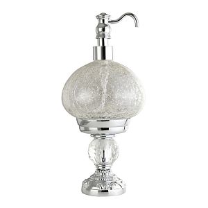 Дозатор жидкого мыла Migliore Cristalia настольный, стекло/хром/Swarovski 16799 фото