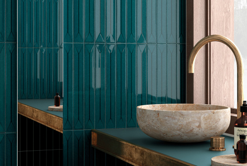 Керамическая плитка Equipe Vitral Petrol Reactive 31166 5х40 фото 2