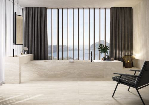 Керамогранит Rex Ceramiche Authentic Luxe 781137 Pearl Travertine Matte Silk 6мм 60x120 фото 2