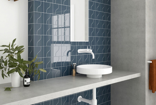 Плитка Equipe Curve 28852 Ink Blue Gloss 8,3x12 фото 2