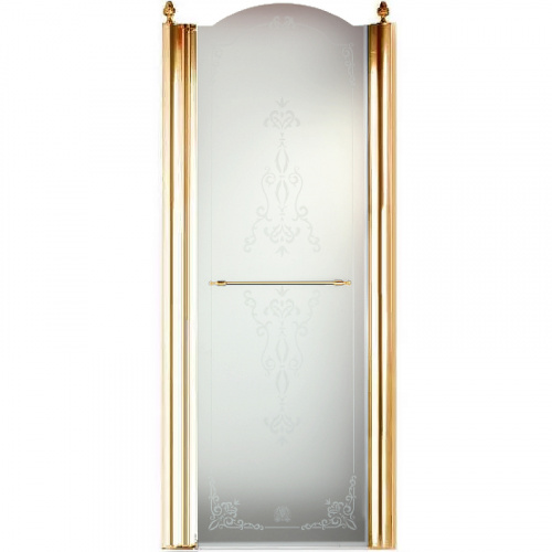 Душевая дверь Migliore Diadema распашная L80xH195 см SX, стекло прозрачное/декор 22717
