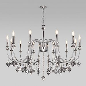 Подвесная люстра Eurosvet 10120/12 хром/дымчатый хрусталь Strotskis Smart (10110/12) фото