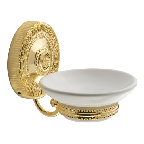 Мыльница Migliore Montecarlo настенная, керамика белая/золото 31515