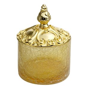 Баночка Migliore Elisabetta высокая, H17 см с крышкой, стекло/золото 17056 фото