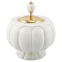 Баночка Migliore Olivia H12xD16 см, керамика белая, золото 17449 фото