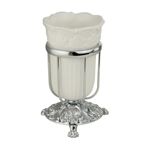 Cтакан настольный Migliore Elisabetta, керамика/хром 17019