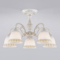 Люстра на штанге Eurosvet 60107/5 белый с золотом фото