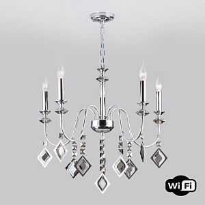 Подвесная люстра Eurosvet 10120/5 хром/дымчатый хрусталь Strotskis Smart (10110/5) фото