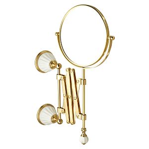 Зеркало Migliore Olivia оптическое настенное пантограф, L23-63 см керамика белая, золото 17459 фото