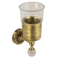 Cтакан настенный Migliore Amerida, стекло/бронза/Swarovski 16573 фото