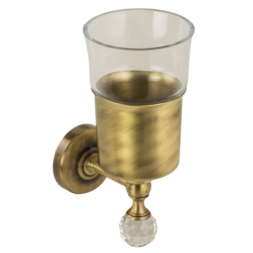 Cтакан настенный Migliore Amerida, стекло/бронза/Swarovski 16573