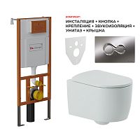 Artceram Monet Комплект 6в1: унитаз подвесной + сиденье + инсталляция + клавиша хром фото