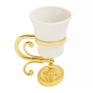 Стакан Migliore Edera настольный, керамика/золото 16953 фото