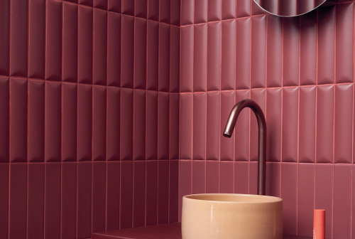 Керамическая плитка 41ZERO42 Biscuit 4101164 Plain Bordeaux 5x20 фото 2