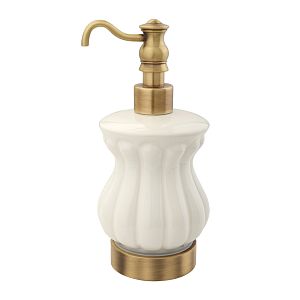 Дозатор жидкого мыла Migliore Olivia настольный, керамика белая, бронза 17421 фото