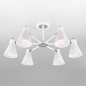 Люстра на штанге Eurosvet 70100/6 белый фото