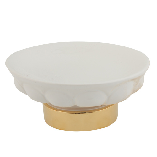 Mыльница Migliore Olivia настольная, керамика белая, золото 17447