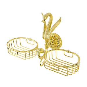 Решетка-корзинка Migliore Luxor двойная настенная, золото 26126 фото