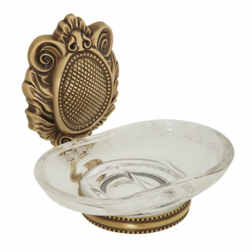 Мыльница Migliore Cleopatra настенная, стекло прозрачное/бронза 16623