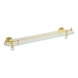 Полка c галереей Migliore Amerida L60 см, стекло/золото/Swarovski 16601 фото