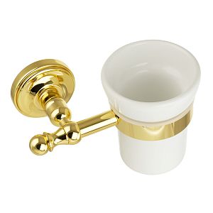 Cтакан настенный Migliore Mirella, керамика/золото 17306 фото
