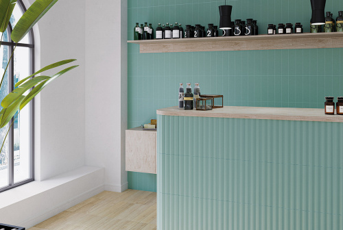 Керамическая плитка WOW Stripes 123805 Teal 7,5х30 фото 2