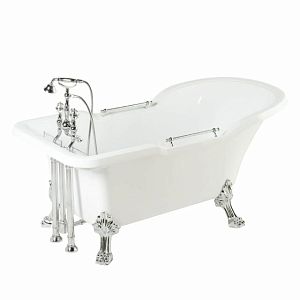 Ванна Migliore Impero 180x87хH76 см белая, на лапах "Leone" Standart слив/перелив хром 26927 фото