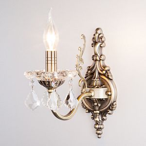 Бра Eurosvet 3281/1 античная бронза/прозрачный хрусталь Strotskis фото