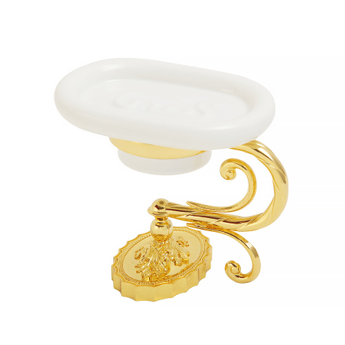 Мыльница Migliore Edera настольная, керамика/золото 16944