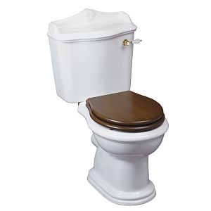 Комплект Migliore Impero унитаз моноблок выпуск в стену, бачок с ручкой золото, белый (без крышки) 31136 фото