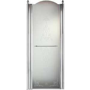 Душевая дверь Migliore Diadema распашная L80xH203 см SX, стекло прозрачное/декор 22718 фото