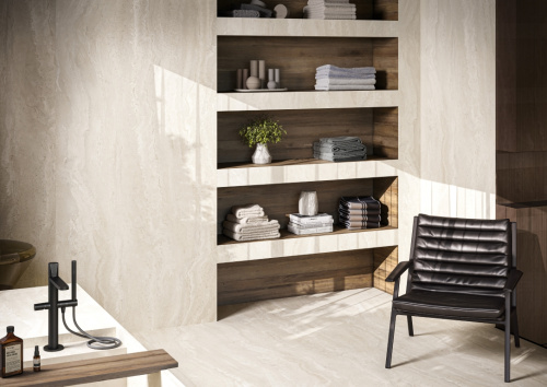 Керамогранит Rex Ceramiche Authentic Luxe 781176 Pearl Travertine Matte Silk 6мм 120x280 фото 2