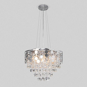 Каскадная люстра Eurosvet 10114/8 хром/прозрачный хрусталь Strotskis фото