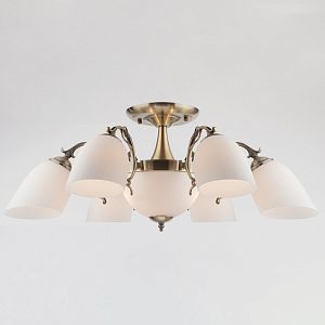 Люстра на штанге Eurosvet 22010/6+2 античная бронза фото